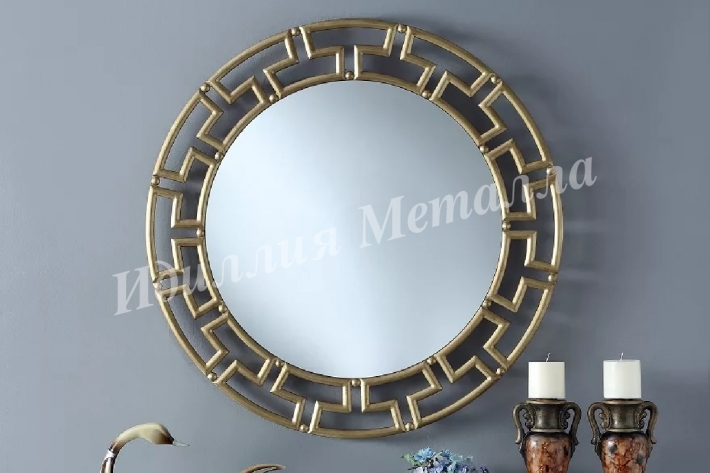 Кованое круглое зеркало ZER-048